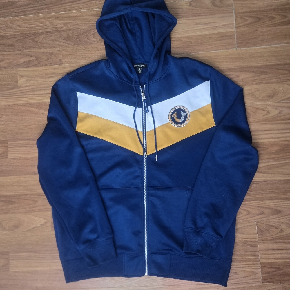 True Religion Men's Chevy Zip Up Hoodie Size XL.